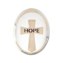 Load image into Gallery viewer, Hope Cross Worry Stone, Clear Polyresin Pocket Stone