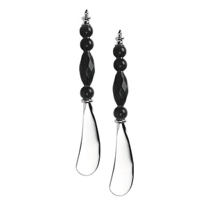 Supreme Zinc 2-Piece Diamond Black Cheese Spreader