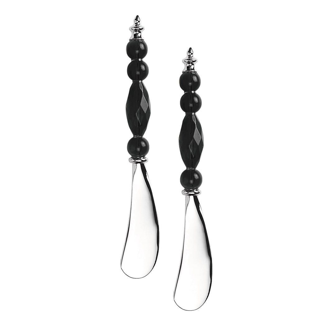 Supreme Zinc 2-Piece Diamond Black Cheese Spreader