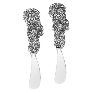 Wine Things 2-Piece Pinecone Zinc Cheese Spreader