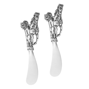 Wine Things 2-Piece Horse Zinc Cheese Spreader