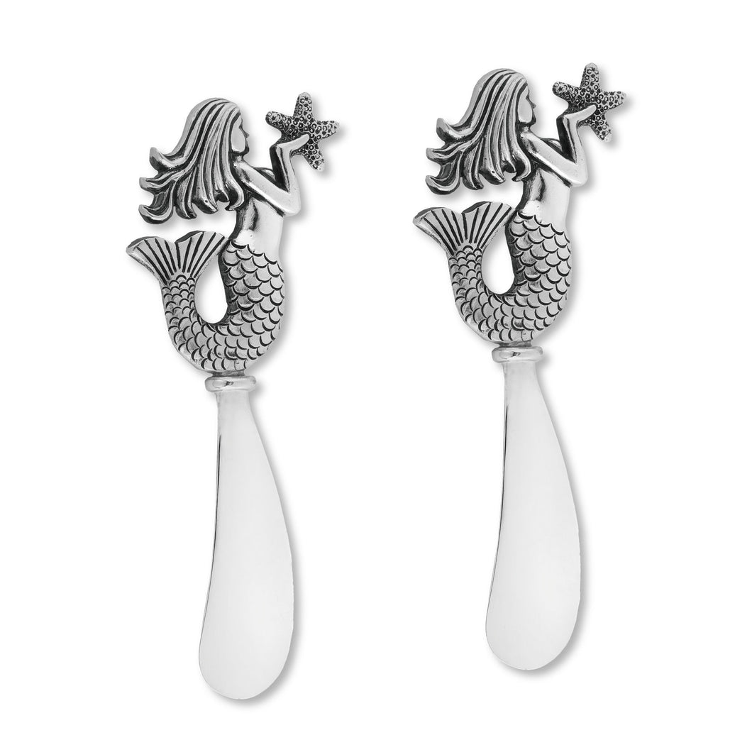 Wine Things 2-Piece Mermaid Zinc Cheese Spreader