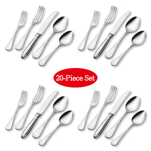 Supreme Stainless Steel 20-Piece Shell Flatware Set