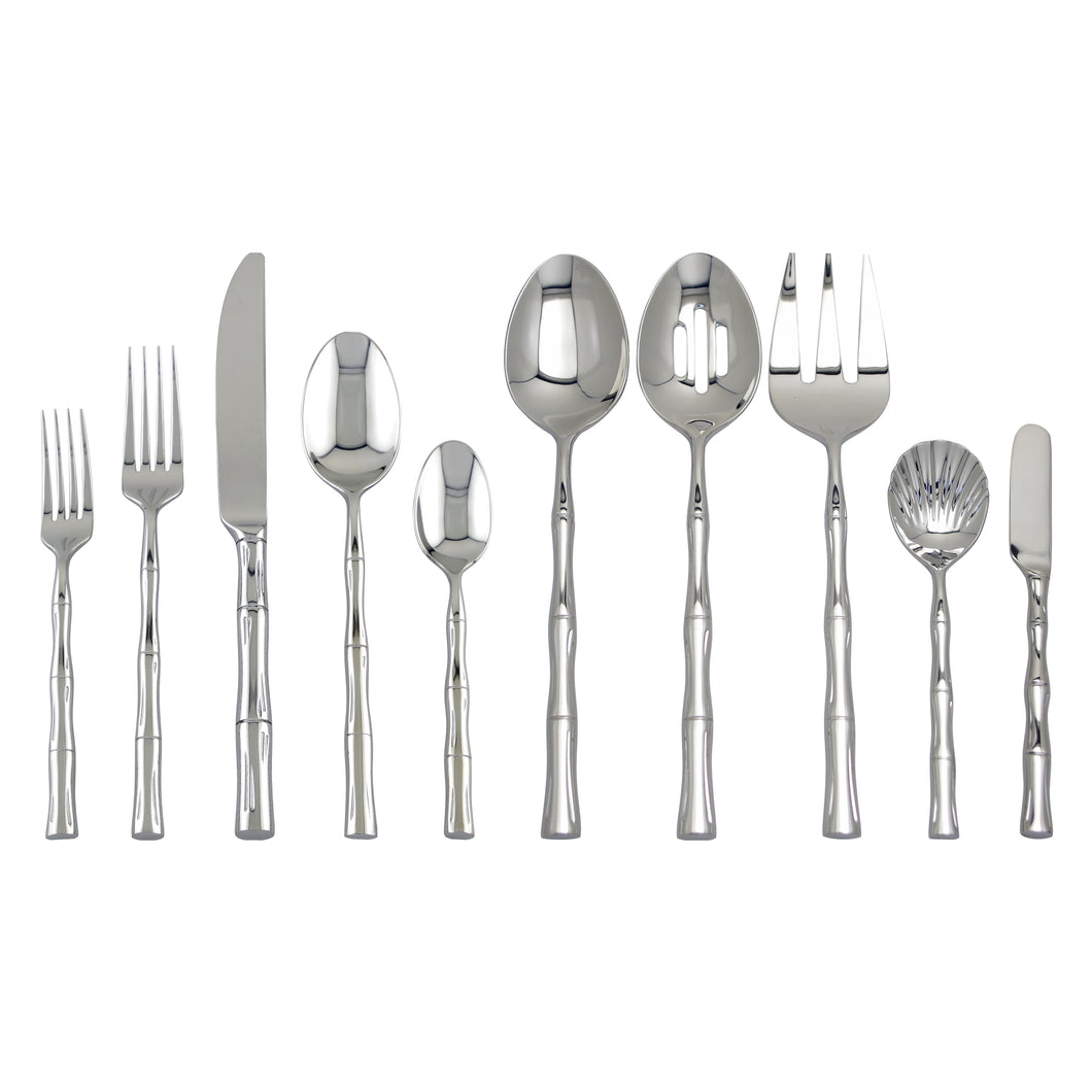 Supreme Stainless Steel 45-Piece Bamboo Flatware Set