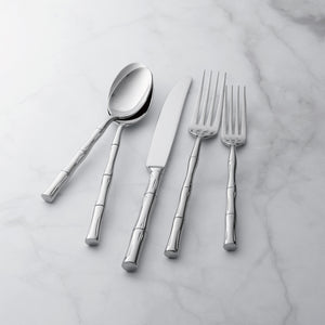 Supreme Stainless Steel 45-Piece Bamboo Flatware Set