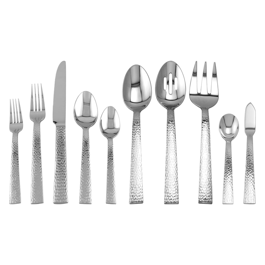 Supreme Stainless Steel 45-Piece Hammered Flatware Set