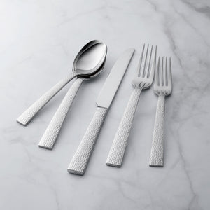 Supreme Stainless Steel 20-Piece Hammer Flatware Set