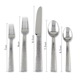 Supreme Stainless Steel 20-Piece Hammer Flatware Set