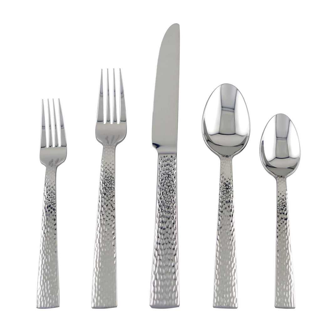 Supreme Stainless Steel 20-Piece Hammer Flatware Set