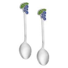 Load image into Gallery viewer, Supreme Stainless Steel 2-Piece Blueberry Yogurt Spoon