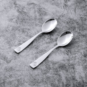 Supreme Stainless Steel 6-Piece Square Edge with Circle Pattern Demitasse Spoon