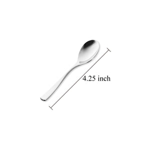 Supreme Stainless Steel 6-Piece Square Edge with Circle Pattern Demitasse Spoon
