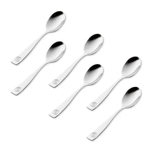 Load image into Gallery viewer, Supreme Stainless Steel 6-Piece Square Edge with Circle Pattern Demitasse Spoon