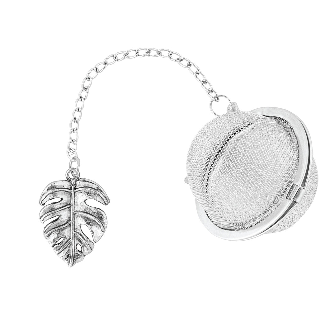 Supreme Stainless Steel Tea Ball Infuser with Monstera Leaf Charm