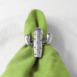 UPware 4-Piece Cactus Zinc Alloy Napkin Rings