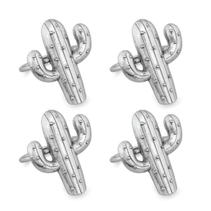 UPware 4-Piece Cactus Zinc Alloy Napkin Rings