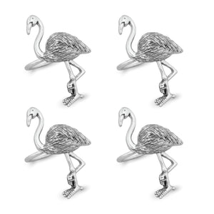 UPware 4-Piece Flamingo Zinc Alloy Napkin Rings