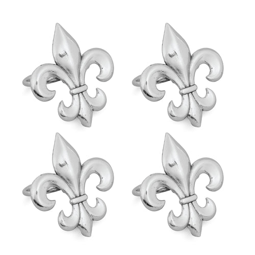 UPware 4-Piece Fleur-de-lis Zinc Alloy Napkin Rings