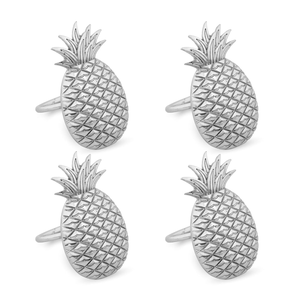 UPware 4-Piece Pineapple Zinc Alloy Napkin Rings