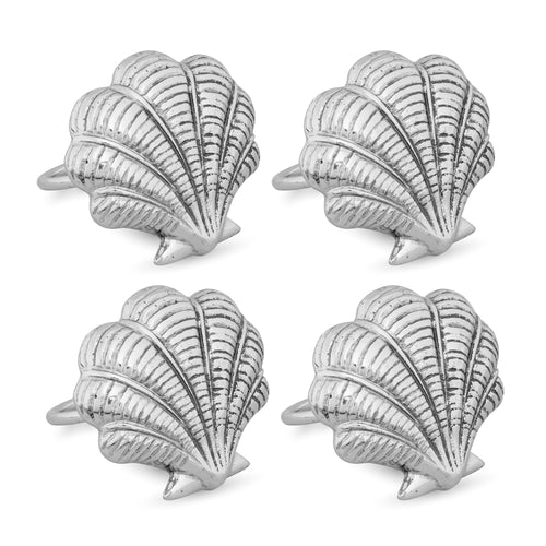 UPware 4-Piece Sea Shell Zinc Alloy Napkin Rings
