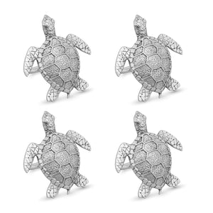 UPware 4-Piece Sea Turtle Zinc Alloy Napkin Rings