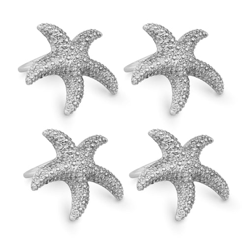 UPware 4-Piece Starfish Zinc Alloy Napkin Rings