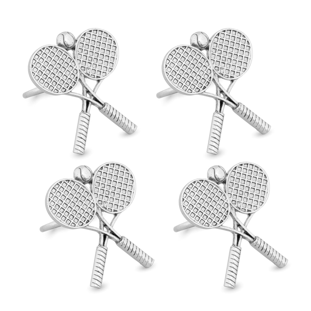 UPware 4-Piece Tennis Zinc Alloy Napkin Rings