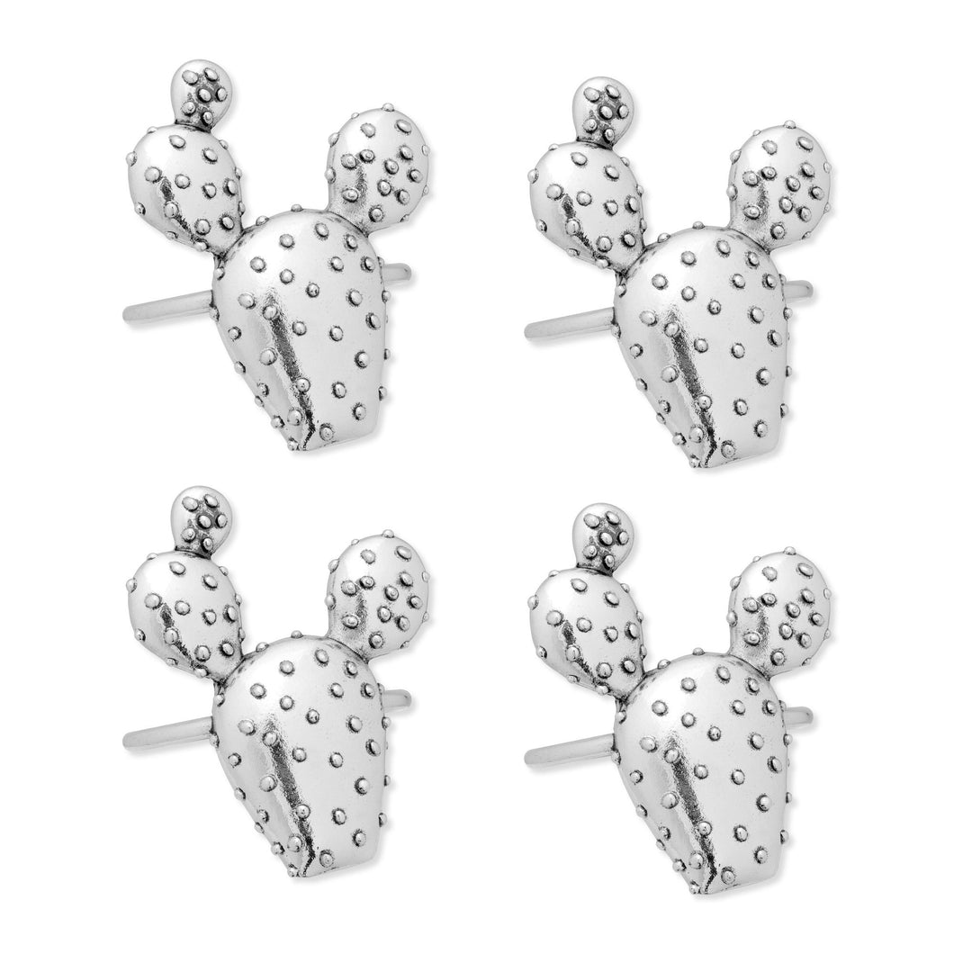 UPware 4-Piece Prickly Pear Zinc Alloy Napkin Rings