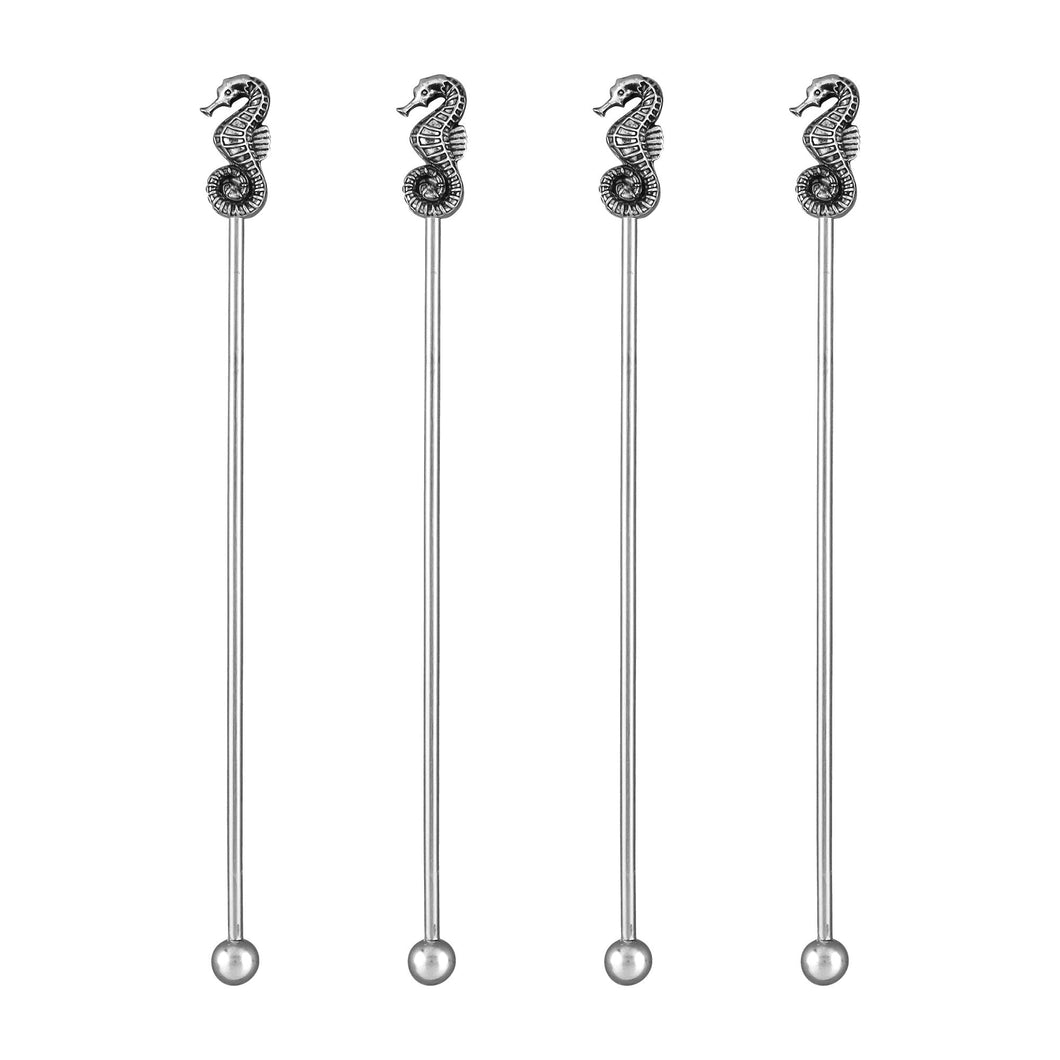 UPware 4-Piece Seahorse Swizzle Stick