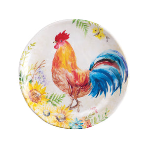 Gourmet Art 4-Piece Rooster 6" Melamine Plate
