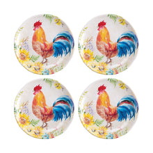 Load image into Gallery viewer, Gourmet Art 4-Piece Rooster 6&quot; Melamine Plate