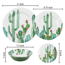 Load image into Gallery viewer, Gourmet Art 12-Piece Desert Cactus Melamine Dinnerware Set