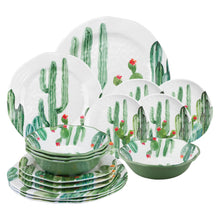 Load image into Gallery viewer, Gourmet Art 16-Piece Desert Cactus Melamine Dinnerware Set