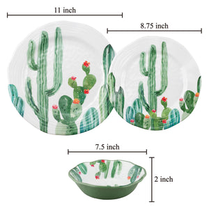Gourmet Art 16-Piece Desert Cactus Melamine Dinnerware Set