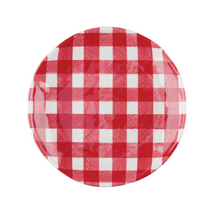 Gourmet Art 4-Piece Gingham 6" Melamine Plates, Red
