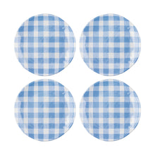 Load image into Gallery viewer, Gourmet Art 4-Piece Gingham 6&quot; Melamine Plates, Blue
