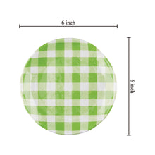 Load image into Gallery viewer, Gourmet Art 4-Piece Gingham 6&quot; Melamine Plates, Green