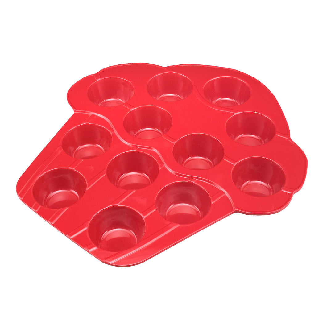 Gourmet Art Melamine 12 Cups Cupcake Serving Tray, Red