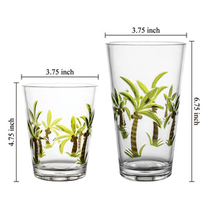 Gourmet Art 2-Piece Palm Tree Acrylic DOF Tumbler, 24 oz.
