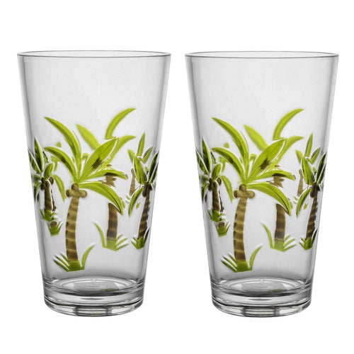Gourmet Art 2-Piece Palm Tree Acrylic DOF Tumbler, 24 oz.