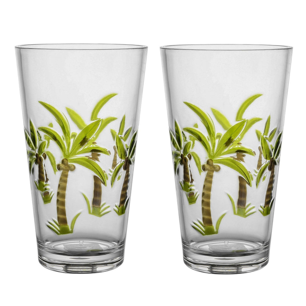 Gourmet Art 2-Piece Palm Tree Acrylic DOF Tumbler, 24 oz.