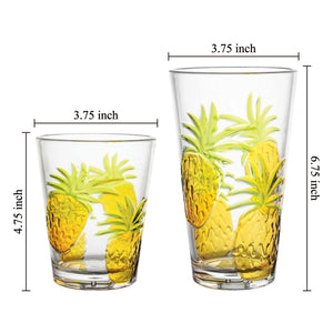 Gourmet Art 2-Piece Pineapple Acrylic DOF Tumbler 16 oz.