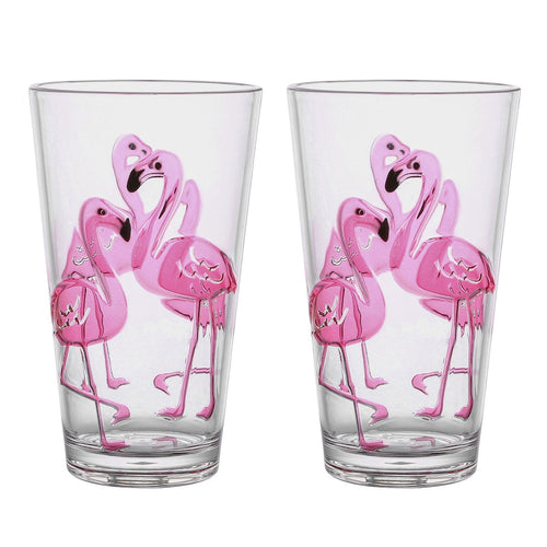 Gourmet Art 2-Piece Flamingo Acrylic DOF Tumbler, 24 oz.