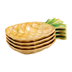 Gourmet Art 4-Piece Pineapple Melamine 7" Plate