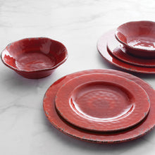 Load image into Gallery viewer, Gourmet Art 16-Piece Crackle Melamine Dinnerware Set, Red