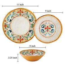 Load image into Gallery viewer, Gourmet Art 12-Piece Tuscany Melamine Dinnerware Set