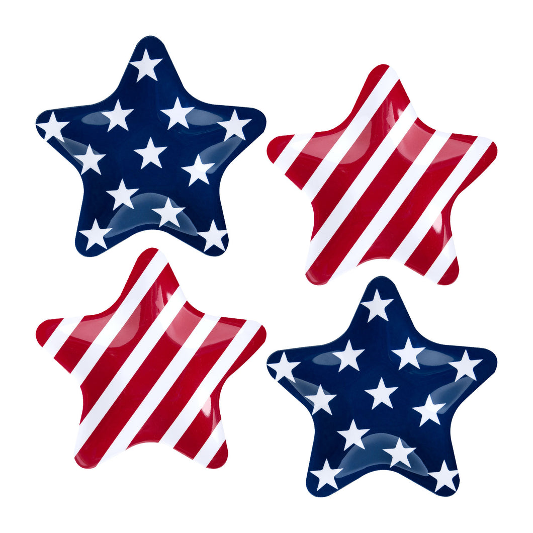 Gourmet Art 4-Piece Patriotic Star Melamine 8