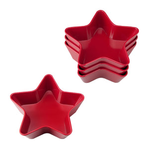 Gourmet Art 4-Piece Patriotic Star Melamine 5 1/2" Bowl, Red