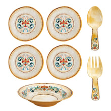 Load image into Gallery viewer, Gourmet Art 7-Piece Tuscany Melamine Salad Serveware Set