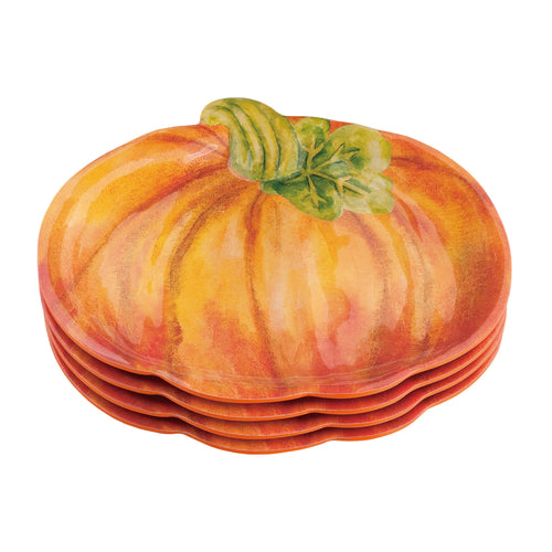 Gourmet Art 4-Piece Pumpkin Melamine 7 3/4